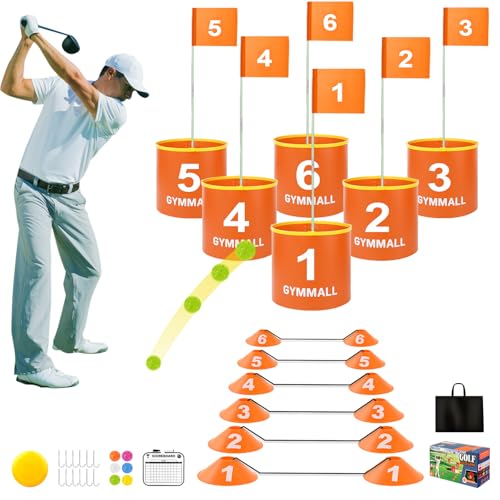GYMMALL Golf Gmae Eimer, 6 Bukcets Yard Golfspiel-Set mit Golfflaggen für Erwachsene und Kinder, Golf-Übungsspiel für drinnen und draußen, Hinterhof, Park, Strand, Rasen GYMMALL Golf Gmae Eimer, 6 Bukcets Yard Golfspiel-Set mit Golfflaggen für Erwachsene und Kinder, Golf-Übungsspiel für drinnen und draußen, Hinterhof, Park, Strand, Rasen von GYMMALL