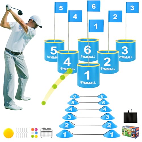GYMMALL Golf Gmae Eimer, 6 Bukcets Yard Golfspiel-Set mit Golfflaggen für Erwachsene und Kinder, Golf-Übungsspiel für drinnen und draußen, Hinterhof, Park, Strand, Rasen GYMMALL Golf Gmae Eimer, 6 Bukcets Yard Golfspiel-Set mit Golfflaggen für Erwachsene und Kinder, Golf-Übungsspiel für drinnen und draußen, Hinterhof, Park, Strand, Rasen von GYMMALL