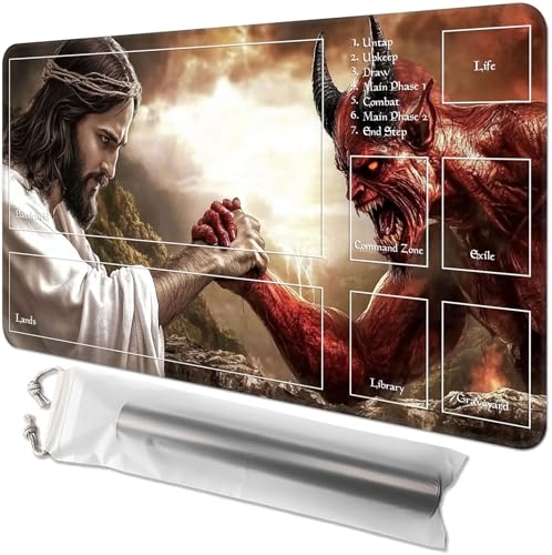 GYSYZJDH Kartenspielmatte für MTG & TCG, 61 x 35,6 cm, rutschfeste magische Spielmatte & Zonen, strapazierfähige Gummi-Oberfläche, ideal für Kartenspiele & Brettspiele, tragbar mit Aufbewahrungstasche GYSYZJDH Kartenspielmatte für MTG & TCG, 61 x 35,6 cm, rutschfeste magische Spielmatte & Zonen, strapazierfähige Gummi-Oberfläche, ideal für Kartenspiele & Brettspiele, tragbar mit Aufbewahrungstasche von GYSYZJDH