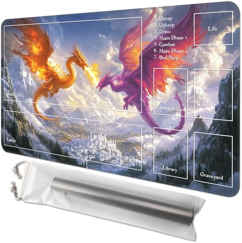 GYSYZJDH Kartenspielmatte für MTG & TCG, 61 x 35,6 cm, rutschfeste magische Spielmatte & Zonen, strapazierfähige Gummi-Oberfläche, ideal für Kartenspiele & Brettspiele, tragbar mit Aufbewahrungstasche GYSYZJDH Kartenspielmatte für MTG & TCG, 61 x 35,6 cm, rutschfeste magische Spielmatte & Zonen, strapazierfähige Gummi-Oberfläche, ideal für Kartenspiele & Brettspiele, tragbar mit Aufbewahrungstasche von GYSYZJDH