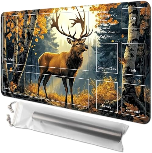 GYSYZJDH Kartenspielmatte für MTG & TCG, 61 x 35,6 cm, rutschfeste magische Spielmatte & Zonen, strapazierfähige Gummi-Oberfläche, ideal für Kartenspiele & Brettspiele, tragbar mit Aufbewahrungstasche GYSYZJDH Kartenspielmatte für MTG & TCG, 61 x 35,6 cm, rutschfeste magische Spielmatte & Zonen, strapazierfähige Gummi-Oberfläche, ideal für Kartenspiele & Brettspiele, tragbar mit Aufbewahrungstasche von GYSYZJDH