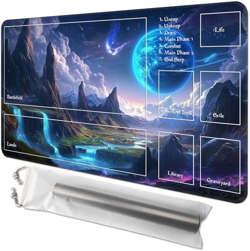 GYSYZJDH Kartenspielmatte für MTG & TCG, 61 x 35,6 cm, rutschfeste magische Spielmatte & Zonen, strapazierfähige Gummi-Oberfläche, ideal für Kartenspiele & Brettspiele, tragbar mit Aufbewahrungstasche GYSYZJDH Kartenspielmatte für MTG & TCG, 61 x 35,6 cm, rutschfeste magische Spielmatte & Zonen, strapazierfähige Gummi-Oberfläche, ideal für Kartenspiele & Brettspiele, tragbar mit Aufbewahrungstasche von GYSYZJDH