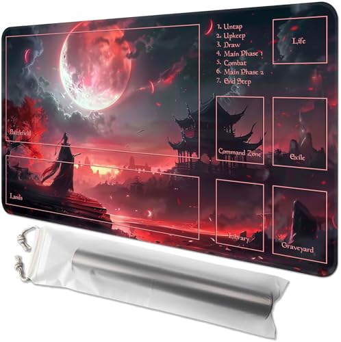 GYSYZJDH Kartenspielmatte für MTG & TCG, 61 x 35,6 cm, rutschfeste magische Spielmatte & Zonen, strapazierfähige Gummi-Oberfläche, ideal für Kartenspiele & Brettspiele, tragbar mit Aufbewahrungstasche GYSYZJDH Kartenspielmatte für MTG & TCG, 61 x 35,6 cm, rutschfeste magische Spielmatte & Zonen, strapazierfähige Gummi-Oberfläche, ideal für Kartenspiele & Brettspiele, tragbar mit Aufbewahrungstasche von GYSYZJDH