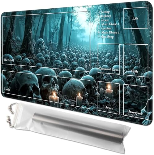 GYSYZJDH Kartenspielmatte für MTG & TCG, 61 x 35,6 cm, rutschfeste magische Spielmatte & Zonen, strapazierfähige Gummi-Oberfläche, ideal für Kartenspiele & Brettspiele, tragbar mit Aufbewahrungstasche GYSYZJDH Kartenspielmatte für MTG & TCG, 61 x 35,6 cm, rutschfeste magische Spielmatte & Zonen, strapazierfähige Gummi-Oberfläche, ideal für Kartenspiele & Brettspiele, tragbar mit Aufbewahrungstasche von GYSYZJDH