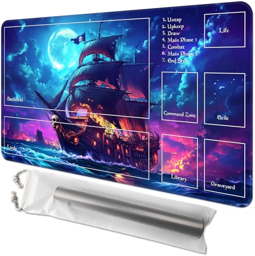 GYSYZJDH Kartenspielmatte für MTG & TCG, 61 x 35,6 cm, rutschfeste magische Spielmatte & Zonen, strapazierfähige Gummi-Oberfläche, ideal für Kartenspiele & Brettspiele, tragbar mit Aufbewahrungstasche GYSYZJDH Kartenspielmatte für MTG & TCG, 61 x 35,6 cm, rutschfeste magische Spielmatte & Zonen, strapazierfähige Gummi-Oberfläche, ideal für Kartenspiele & Brettspiele, tragbar mit Aufbewahrungstasche von GYSYZJDH