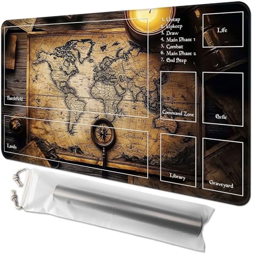 GYSYZJDH Kartenspielmatte für MTG & TCG, 61 x 35,6 cm, rutschfeste magische Spielmatte & Zonen, strapazierfähige Gummi-Oberfläche, ideal für Kartenspiele & Brettspiele, tragbar mit Aufbewahrungstasche GYSYZJDH Kartenspielmatte für MTG & TCG, 61 x 35,6 cm, rutschfeste magische Spielmatte & Zonen, strapazierfähige Gummi-Oberfläche, ideal für Kartenspiele & Brettspiele, tragbar mit Aufbewahrungstasche von GYSYZJDH