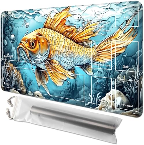 GYSYZJDH Kartenspielmatte für MTG & TCG, 61 x 35,6 cm, rutschfeste magische Spielmatte & Zonen, strapazierfähige Gummi-Oberfläche, ideal für Kartenspiele & Brettspiele, tragbar mit Aufbewahrungstasche GYSYZJDH Kartenspielmatte für MTG & TCG, 61 x 35,6 cm, rutschfeste magische Spielmatte & Zonen, strapazierfähige Gummi-Oberfläche, ideal für Kartenspiele & Brettspiele, tragbar mit Aufbewahrungstasche von GYSYZJDH