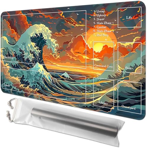 GYSYZJDH Kartenspielmatte für MTG & TCG, 61 x 35,6 cm, rutschfeste magische Spielmatte & Zonen, strapazierfähige Gummi-Oberfläche, ideal für Kartenspiele & Brettspiele, tragbar mit Aufbewahrungstasche GYSYZJDH Kartenspielmatte für MTG & TCG, 61 x 35,6 cm, rutschfeste magische Spielmatte & Zonen, strapazierfähige Gummi-Oberfläche, ideal für Kartenspiele & Brettspiele, tragbar mit Aufbewahrungstasche von GYSYZJDH