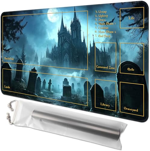 GYSYZJDH Kartenspielmatte für MTG & TCG, 61 x 35,6 cm, rutschfeste magische Spielmatte & Zonen, strapazierfähige Gummi-Oberfläche, ideal für Kartenspiele & Brettspiele, tragbar mit Aufbewahrungstasche GYSYZJDH Kartenspielmatte für MTG & TCG, 61 x 35,6 cm, rutschfeste magische Spielmatte & Zonen, strapazierfähige Gummi-Oberfläche, ideal für Kartenspiele & Brettspiele, tragbar mit Aufbewahrungstasche von GYSYZJDH