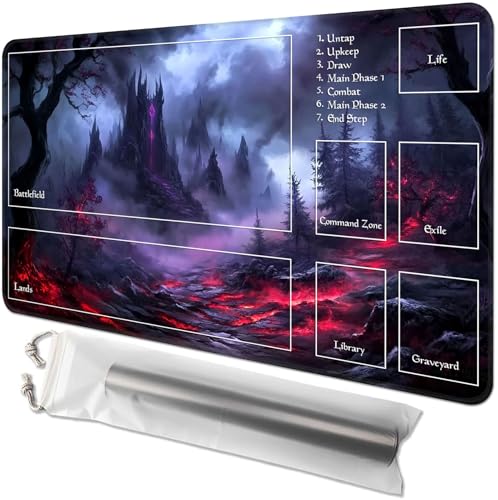 GYSYZJDH Kartenspielmatte für MTG & TCG, 61 x 35,6 cm, rutschfeste magische Spielmatte & Zonen, strapazierfähige Gummi-Oberfläche, ideal für Kartenspiele & Brettspiele, tragbar mit Aufbewahrungstasche GYSYZJDH Kartenspielmatte für MTG & TCG, 61 x 35,6 cm, rutschfeste magische Spielmatte & Zonen, strapazierfähige Gummi-Oberfläche, ideal für Kartenspiele & Brettspiele, tragbar mit Aufbewahrungstasche von GYSYZJDH
