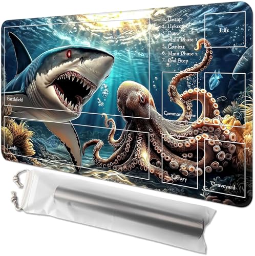 GYSYZJDH Kartenspielmatte für MTG & TCG, 61 x 35,6 cm, rutschfeste magische Spielmatte & Zonen, strapazierfähige Gummi-Oberfläche, ideal für Kartenspiele & Brettspiele, tragbar mit Aufbewahrungstasche GYSYZJDH Kartenspielmatte für MTG & TCG, 61 x 35,6 cm, rutschfeste magische Spielmatte & Zonen, strapazierfähige Gummi-Oberfläche, ideal für Kartenspiele & Brettspiele, tragbar mit Aufbewahrungstasche von GYSYZJDH