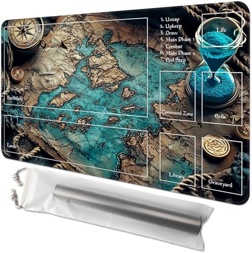 GYSYZJDH Kartenspielmatte für MTG & TCG, 61 x 35,6 cm, rutschfeste magische Spielmatte & Zonen, strapazierfähige Gummi-Oberfläche, ideal für Kartenspiele & Brettspiele, tragbar mit Aufbewahrungstasche GYSYZJDH Kartenspielmatte für MTG & TCG, 61 x 35,6 cm, rutschfeste magische Spielmatte & Zonen, strapazierfähige Gummi-Oberfläche, ideal für Kartenspiele & Brettspiele, tragbar mit Aufbewahrungstasche von GYSYZJDH