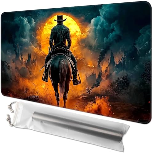 Kartenspiel-Spielmatte für MTG & TCG, 61 x 35,6 cm, rutschfeste magische Spielmatte, strapazierfähige Gummi-Oberfläche, ideal für Kartenspiele & Brettspiele, tragbar mit Aufbewahrungstasche, Cowboy Kartenspiel-Spielmatte für MTG & TCG, 61 x 35,6 cm, rutschfeste magische Spielmatte, strapazierfähige Gummi-Oberfläche, ideal für Kartenspiele & Brettspiele, tragbar mit Aufbewahrungstasche, Cowboy von GYSYZJDH