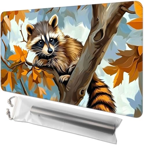 Kartenspiel-Spielmatte für MTG & TCG, 61 x 35,6 cm, rutschfeste magische Spielmatte, strapazierfähige Gummi-Oberfläche, ideal für Kartenspiele & Brettspiele, tragbar mit Aufbewahrungstasche, Waschbär Kartenspiel-Spielmatte für MTG & TCG, 61 x 35,6 cm, rutschfeste magische Spielmatte, strapazierfähige Gummi-Oberfläche, ideal für Kartenspiele & Brettspiele, tragbar mit Aufbewahrungstasche, Waschbär von GYSYZJDH