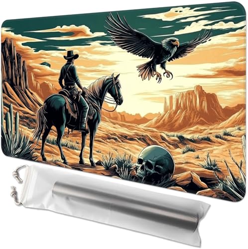 Kartenspiel-Spielmatte für MTG & TCG, 61 x 35,6 cm, rutschfeste magische Spielmatte, strapazierfähige Gummi-Oberfläche, ideal für Kartenspiele & Brettspiele, tragbar mit Aufbewahrungstasche, Cowboy zu Kartenspiel-Spielmatte für MTG & TCG, 61 x 35,6 cm, rutschfeste magische Spielmatte, strapazierfähige Gummi-Oberfläche, ideal für Kartenspiele & Brettspiele, tragbar mit Aufbewahrungstasche, Cowboy zu von GYSYZJDH