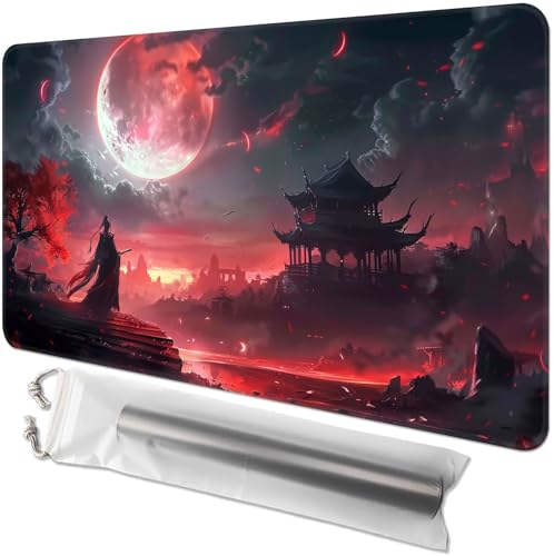 Kartenspiel-Spielmatte für MTG & TCG, 61 x 35,6 cm, rutschfeste magische Spielmatte, strapazierfähige Gummi-Oberfläche, ideal für Kartenspiele & Brettspiele, tragbar mit Aufbewahrungstasche, Blutiges Kartenspiel-Spielmatte für MTG & TCG, 61 x 35,6 cm, rutschfeste magische Spielmatte, strapazierfähige Gummi-Oberfläche, ideal für Kartenspiele & Brettspiele, tragbar mit Aufbewahrungstasche, Blutiges von GYSYZJDH