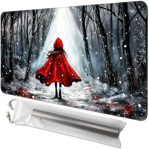 Kartenspiel-Spielmatte für MTG & TCG, 61 x 35,6 cm, rutschfeste magische Spielmatte, strapazierfähige Gummi-Oberfläche, ideal für Kartenspiele & Brettspiele, tragbar mit Aufbewahrungstasche, rotes Kartenspiel-Spielmatte für MTG & TCG, 61 x 35,6 cm, rutschfeste magische Spielmatte, strapazierfähige Gummi-Oberfläche, ideal für Kartenspiele & Brettspiele, tragbar mit Aufbewahrungstasche, rotes von GYSYZJDH