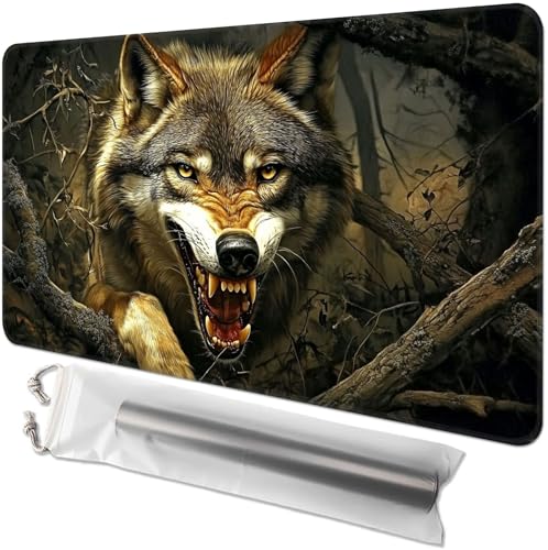 Kartenspiel-Spielmatte für MTG & TCG, 61 x 35,6 cm, rutschfeste magische Spielmatte, strapazierfähige Gummi-Oberfläche, ideal für Kartenspiele & Brettspiele, tragbar mit Aufbewahrungstasche, Fierce Kartenspiel-Spielmatte für MTG & TCG, 61 x 35,6 cm, rutschfeste magische Spielmatte, strapazierfähige Gummi-Oberfläche, ideal für Kartenspiele & Brettspiele, tragbar mit Aufbewahrungstasche, Fierce von GYSYZJDH