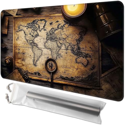 Kartenspiel-Spielmatte für MTG & TCG, 61 x 35,6 cm, rutschfeste magische Spielmatte, strapazierfähige Gummi-Oberfläche, ideal für Kartenspiele & Brettspiele, tragbar mit Aufbewahrungstasche, eine alte von GYSYZJDH