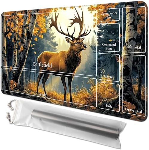 for MTG Playmat with Zones - 61.0 cm x 35.6 cm TCG Card & Board Game Mat, Smooth Surface, Non-Slip Base, Includes Free Storage Bag, Doubles as Desk Mousepad, Deer Forest for MTG Playmat with Zones - 61.0 cm x 35.6 cm TCG Card & Board Game Mat, Smooth Surface, Non-Slip Base, Includes Free Storage Bag, Doubles as Desk Mousepad, Deer Forest von GYSYZJDH
