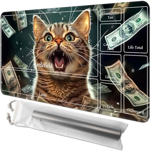 for MTG Playmat with Zones - 61.0 cm x 35.6 cm TCG Card & Board Game Mat, Smooth Surface, Non-Slip Base, Includes Free Storage Bag, Doubles as Desk Mousepad, Excited Cat for MTG Playmat with Zones - 61.0 cm x 35.6 cm TCG Card & Board Game Mat, Smooth Surface, Non-Slip Base, Includes Free Storage Bag, Doubles as Desk Mousepad, Excited Cat von GYSYZJDH
