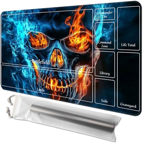 for MTG Playmat with Zones - 61.0 cm x 35.6 cm TCG Card & Board Game Mat, Smooth Surface, Non-Slip Base, Includes Free Storage Bag, Doubles as Desk Mousepad, Fire Skull for MTG Playmat with Zones - 61.0 cm x 35.6 cm TCG Card & Board Game Mat, Smooth Surface, Non-Slip Base, Includes Free Storage Bag, Doubles as Desk Mousepad, Fire Skull von GYSYZJDH