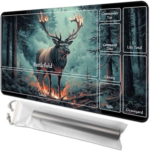 for MTG Playmat with Zones - 61.0 cm x 35.6 cm TCG Card & Board Game Mat, Smooth Surface, Non-Slip Base, Includes Free Storage Bag, Doubles as Desk Mousepad, Forest Elch for MTG Playmat with Zones - 61.0 cm x 35.6 cm TCG Card & Board Game Mat, Smooth Surface, Non-Slip Base, Includes Free Storage Bag, Doubles as Desk Mousepad, Forest Elch von GYSYZJDH