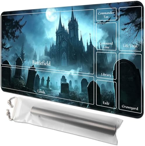 for MTG Playmat with Zones - 61.0 cm x 35.6 cm TCG Card & Board Game Mat, Smooth Surface, Non-Slip Base, Includes Free Storage Bag, Doubles as Desk Mousepad, Gothic Cemetery for MTG Playmat with Zones - 61.0 cm x 35.6 cm TCG Card & Board Game Mat, Smooth Surface, Non-Slip Base, Includes Free Storage Bag, Doubles as Desk Mousepad, Gothic Cemetery von GYSYZJDH