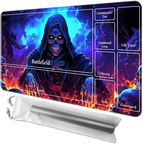 for MTG Playmat with Zones - 61.0 cm x 35.6 cm TCG Card & Board Game Mat, Smooth Surface, Non-Slip Base, Includes Free Storage Bag, Doubles as Desk Mousepad, Grim Skulls for MTG Playmat with Zones - 61.0 cm x 35.6 cm TCG Card & Board Game Mat, Smooth Surface, Non-Slip Base, Includes Free Storage Bag, Doubles as Desk Mousepad, Grim Skulls von GYSYZJDH