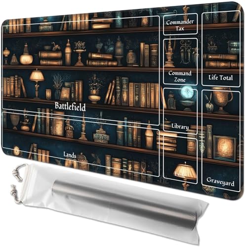 for MTG Playmat with Zones - 61.0 cm x 35.6 cm TCG Card & Board Game Mat, Smooth Surface, Non-Slip Base, Includes Free Storage Bag, Doubles as Desk Mousepad, Hand Drawn Bookshe for MTG Playmat with Zones - 61.0 cm x 35.6 cm TCG Card & Board Game Mat, Smooth Surface, Non-Slip Base, Includes Free Storage Bag, Doubles as Desk Mousepad, Hand Drawn Bookshe von GYSYZJDH