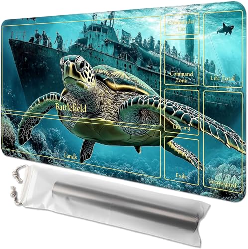 for MTG Playmat with Zones - 61.0 cm x 35.6 cm TCG Card & Board Game Mat, Smooth Surface, Non-Slip Base, Includes Free Storage Bag, Doubles as Desk Mousepad, Majestic Sea Turtle for MTG Playmat with Zones - 61.0 cm x 35.6 cm TCG Card & Board Game Mat, Smooth Surface, Non-Slip Base, Includes Free Storage Bag, Doubles as Desk Mousepad, Majestic Sea Turtle von GYSYZJDH