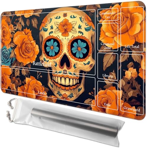 for MTG Playmat with Zones - 61.0 cm x 35.6 cm TCG Card & Board Game Mat, Smooth Surface, Non-Slip Base, Includes Free Storage Bag, Doubles as Desk Mousepad, Sugar Skull for MTG Playmat with Zones - 61.0 cm x 35.6 cm TCG Card & Board Game Mat, Smooth Surface, Non-Slip Base, Includes Free Storage Bag, Doubles as Desk Mousepad, Sugar Skull von GYSYZJDH
