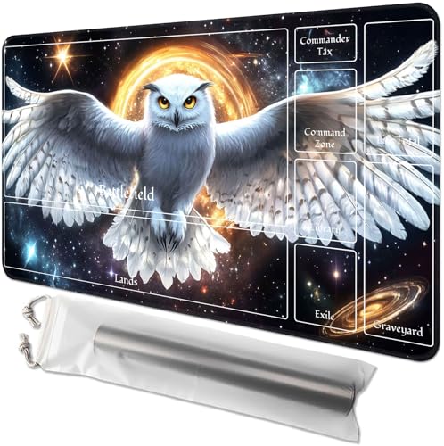 for MTG Playmat with Zones - 61.0 cm x 35.6 cm TCG Card & Board Game Mat, Smooth Surface, Non-Slip Base, Includes Free Storage Bag, Doubles as Desk Mousepad, White Owl for MTG Playmat with Zones - 61.0 cm x 35.6 cm TCG Card & Board Game Mat, Smooth Surface, Non-Slip Base, Includes Free Storage Bag, Doubles as Desk Mousepad, White Owl von GYSYZJDH
