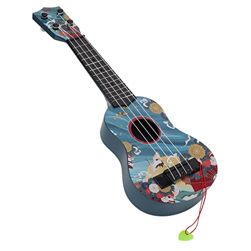 GYZOUKA 17inch Kinder Spielzeug Klassische Ukulele, Kinderspielzeuggitarre, 4 Strings Mini -Gitarre für Kinder ab 3 Jahren, Rot, Blau (Blau) von GYZOUKA