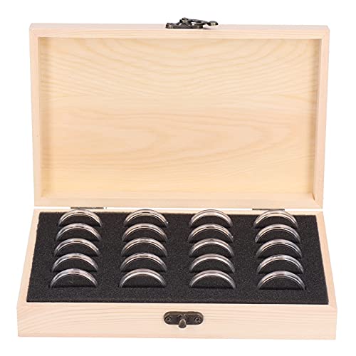 GYZOUKA Münzsammelbox mit 20 Fächern, Aufbewahrungsbox für die Sammlung, aus Holz, Graviertes Retro-Design mit Filzmatte Zum Schutz von Gedenkmünzen GYZOUKA Münzsammelbox mit 20 Fächern, Aufbewahrungsbox für die Sammlung, aus Holz, Graviertes Retro-Design mit Filzmatte Zum Schutz von Gedenkmünzen von GYZOUKA