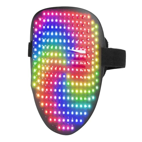 GYZOUKA Wiederaufladbare Gesichtsbedeckung mit LED Beleuchtung und 25 Statischen und 25 Bewegten Bildern, Verwandelnde Gesichtsbedeckung für den Urlaub GYZOUKA Wiederaufladbare Gesichtsbedeckung mit LED Beleuchtung und 25 Statischen und 25 Bewegten Bildern, Verwandelnde Gesichtsbedeckung für den Urlaub von GYZOUKA