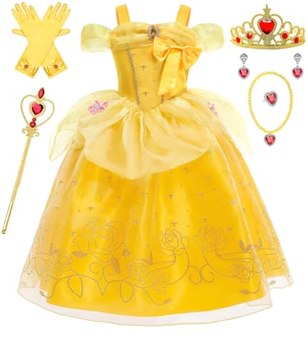 GZ-LAOPAITOU Prinzessinnenkleid für Mädchen, Prinzessinnen-Kostüm, Halloween, Cosplay, Geburtstagsfeier, Prinzessinnen-Kleid, Gelb, Gelb 02, mit Zubehör, 9-10 Jahre GZ-LAOPAITOU Prinzessinnenkleid für Mädchen, Prinzessinnen-Kostüm, Halloween, Cosplay, Geburtstagsfeier, Prinzessinnen-Kleid, Gelb, Gelb 02, mit Zubehör, 9-10 Jahre von GZ-LAOPAITOU