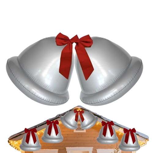 Aufblasbare Weihnachtskugeln Außenbereich - Riesige Aufblasbare Rasselkugel,2 Stück Festliche Feiertagsdekoration für Rasen Wohnzimmer Hof Garten Terrasse von GZBMEZS