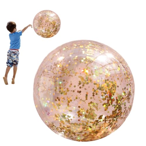 GZBMEZS 40,6 cm große Konfetti-Strandbälle, aufblasbarer Ball, Wasserspielzeug mit Pumpe, Sommer-Partygeschenke für Kinder und Erwachsene, wiederverwendbare Pool-Party-Dekorationen von GZBMEZS