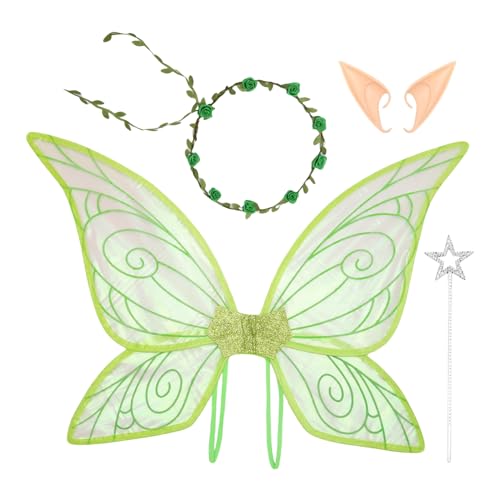 GZBMEZS Fairy Wings Set, Halloween Cosplay Accessoires, Schmetterlingsfeen Für Mädchen, Rollenspiele Requisiten Für Weihnachtsfeiertagszeithochzeiten von GZBMEZS