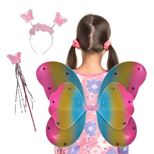 GZBMEZS Feenflügel Für Kinder, Feenstab, Kostüm-Accessoire, Flügel, Haarreif, Schmetterlings-Haarreif Für Kleinkinder, Cosplay, Festival-Ankleide GZBMEZS Feenflügel Für Kinder, Feenstab, Kostüm-Accessoire, Flügel, Haarreif, Schmetterlings-Haarreif Für Kleinkinder, Cosplay, Festival-Ankleide von GZBMEZS