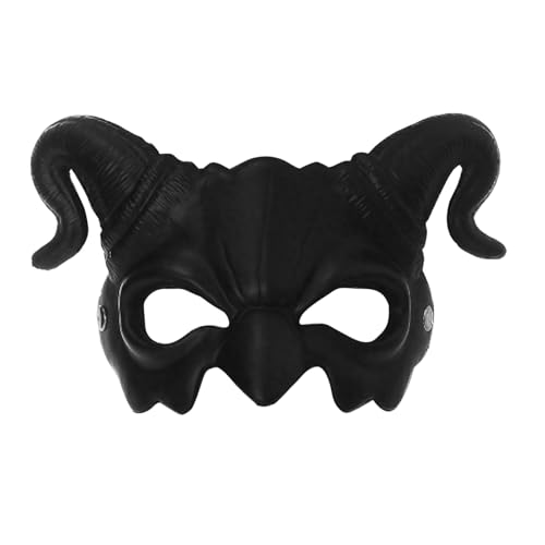 GZBMEZS Gruselige Gesichtsbedeckung, gruseliges Cosplay-Zubehör, Party-Kopfbedeckung, Halloween, Schafhorn, Gesichtsbedeckung für Erwachsene, Feiertage, Feiern, Frauen und Männer, Parade von GZBMEZS