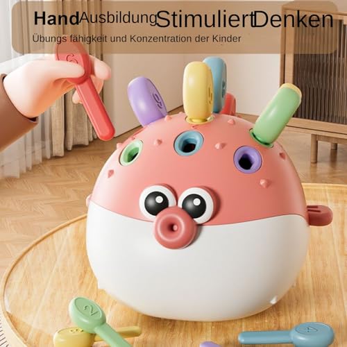 GZBMEZS Kleinkind Zuordnungsspiel - Lernspielzeug zur Farberkennung | Feinmotorik Spielzeug Kinder 1-3 Jahre Familienzeit Betreuer Kindergarten von GZBMEZS