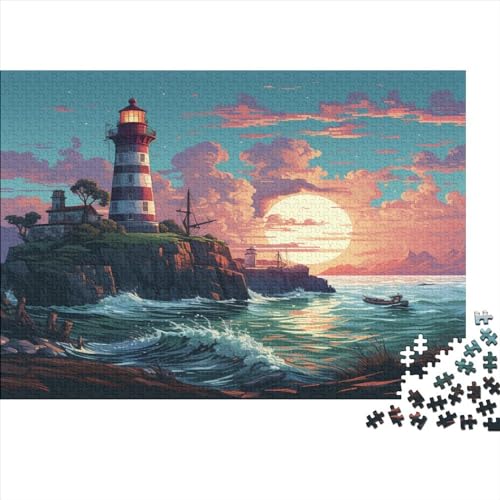 Leuchtturm an der Küstes Puzzle 1000 Teile Erwachsener Kniffel Spaß Für Die Ganze Familie - Abwechslungsreiche 1000 Puzzleteilige Motive Puzzle Erwachsene, Puzzel 1000pcs (75x50cm) von GZCVBDYUY