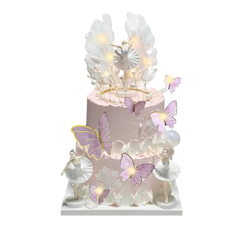 GZGXKJ 5 Stück Ballerina Tortendeko Ballerina Deko Tortendeko Mädchen Kronen Engelsflügel Schmetterling Geburtstag Dekoration, Enthält 20 Schmetterlinge und 1 Lichterkette GZGXKJ 5 Stück Ballerina Tortendeko Ballerina Deko Tortendeko Mädchen Kronen Engelsflügel Schmetterling Geburtstag Dekoration, Enthält 20 Schmetterlinge und 1 Lichterkette von GZGXKJ
