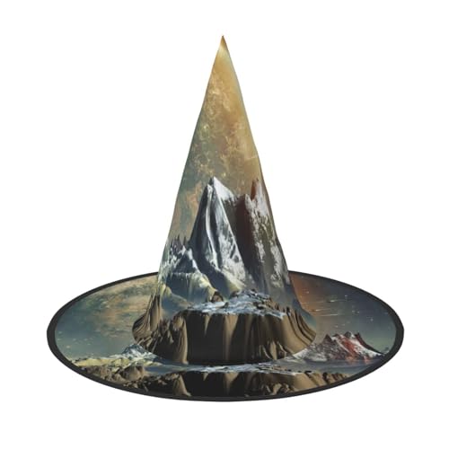GZHYHAKAN Earth Mountain Print Halloween Hut für Partys, Karneval und Rollenspiele - leicht, bequem von GZHYHAKAN