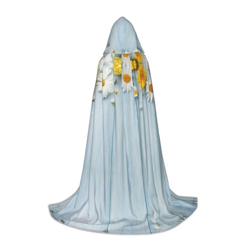 GZHYHAKAN Eleganter Kapuzenumhang mit Gänseblümchen-Druck für Teenager, perfekt für Halloween, Rollenspiele und Themenpartys GZHYHAKAN Eleganter Kapuzenumhang mit Gänseblümchen-Druck für Teenager, perfekt für Halloween, Rollenspiele und Themenpartys von GZHYHAKAN