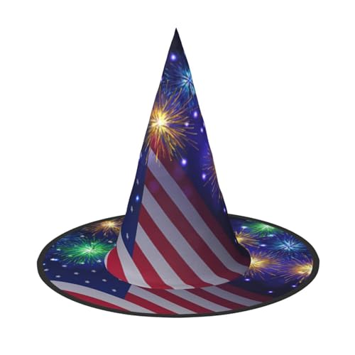 GZHYHAKAN Feuerwerk Amerikanische Flagge 4. Juli Druck Halloween Hut für Partys, Karneval und Rollenspiele - leicht, bequem GZHYHAKAN Feuerwerk Amerikanische Flagge 4. Juli Druck Halloween Hut für Partys, Karneval und Rollenspiele - leicht, bequem von GZHYHAKAN