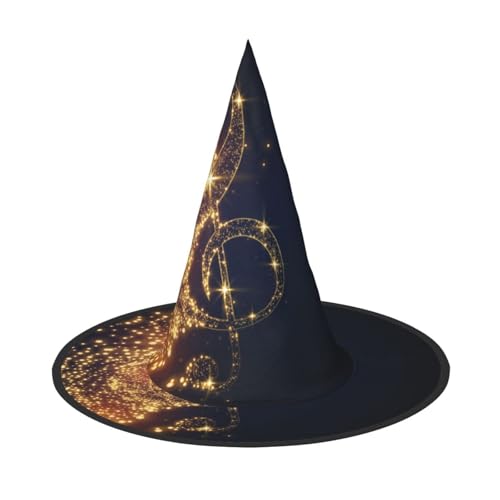 GZHYHAKAN Goldene Musiknote mit gefallenem glänzendem Sternendruck Halloween Hut für Partys, Karneval und Rollenspiele - leicht, bequem GZHYHAKAN Goldene Musiknote mit gefallenem glänzendem Sternendruck Halloween Hut für Partys, Karneval und Rollenspiele - leicht, bequem von GZHYHAKAN