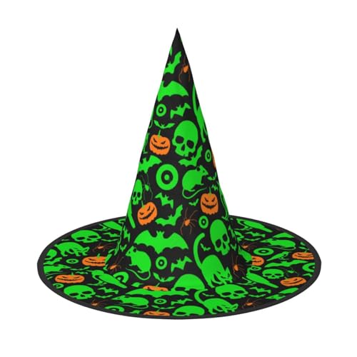 GZHYHAKAN Grüner Geist Horror Halloween Kürbis Print Halloween Hut für Partys, Karneval und Rollenspiele - leicht, bequem GZHYHAKAN Grüner Geist Horror Halloween Kürbis Print Halloween Hut für Partys, Karneval und Rollenspiele - leicht, bequem von GZHYHAKAN